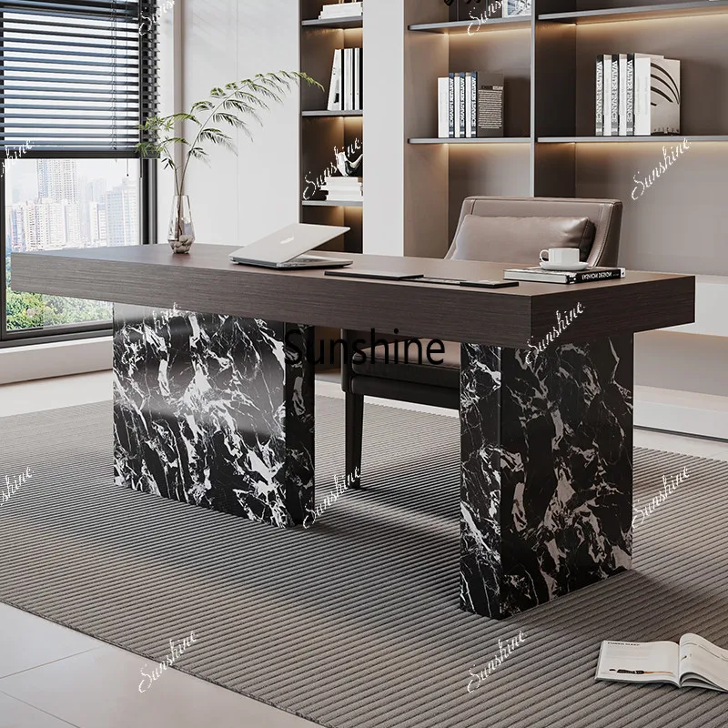 Italian solid wood desk, modern simple living room, writing desk, high-end light luxury rock slab
Italian solid wood desk, modern simple living room, writing desk, high-end light luxury rock slab