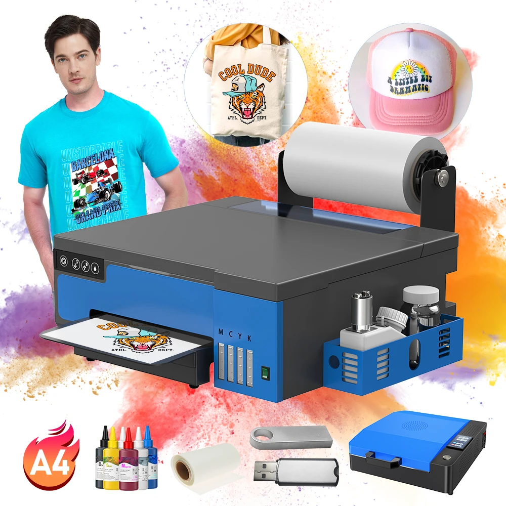 A4 Desktop DTF Printer Heat Transfer XP600 L8058 Custom T Shirt Printer Dtf Printer With Printing Supplies
A4 Desktop DTF Printer Heat Transfer XP600 L8058 Custom T Shirt Printer Dtf Printer With Printing Supplies