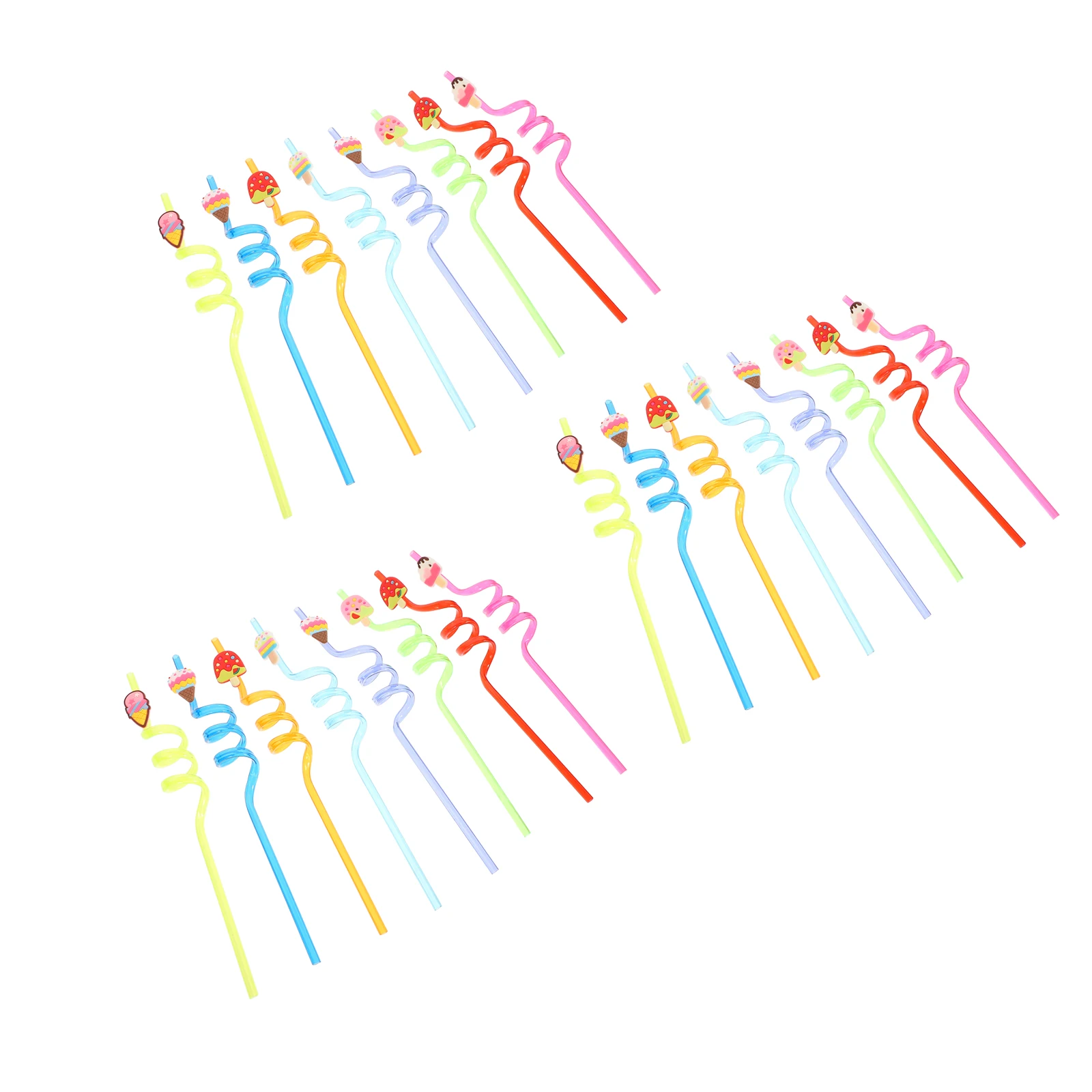 24pcs Cartoon Reusable Drinking Beverage Ice Cream Designed PVC Soft Party Accessories Twisted Straws R om Colors
24pcs Cartoon Reusable Drinking Beverage Ice Cream Designed PVC Soft Party Accessories Twisted Straws R om Colors