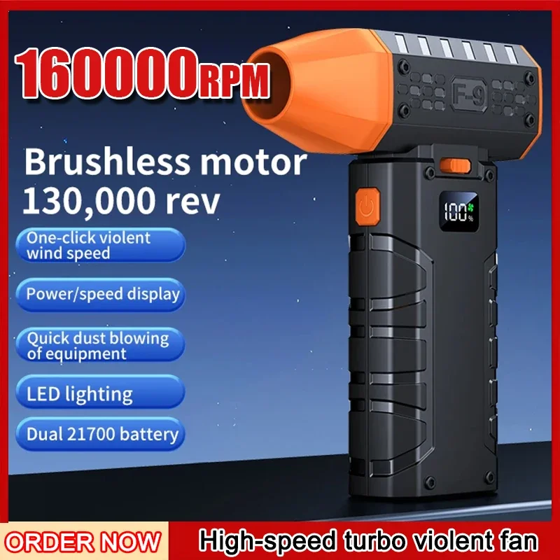 Hot Sale 160000RPM Mini Air Blower Handheld Electric Turbo Jet Fan 52m/s Wind Speed Brushless Motor Violent Fan with LED Display
Hot Sale 160000RPM Mini Air Blower Handheld Electric Turbo Jet Fan 52m/s Wind Speed Brushless Motor Violent Fan with LED Display