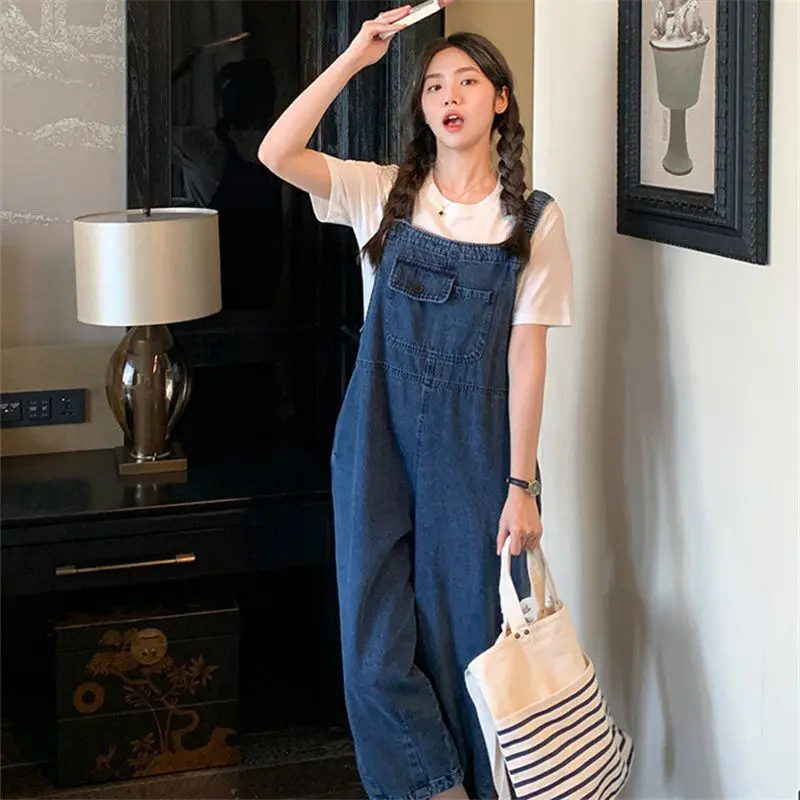 Women Vintage Loose Denim Jumpsuit Cool Girl Harajuku Style High Street Wide Leg Trousers Romper Trendy All-match Strap Overalls
Women Vintage Loose Denim Jumpsuit Cool Girl Harajuku Style High Street Wide Leg Trousers Romper Trendy All-match Strap Overalls