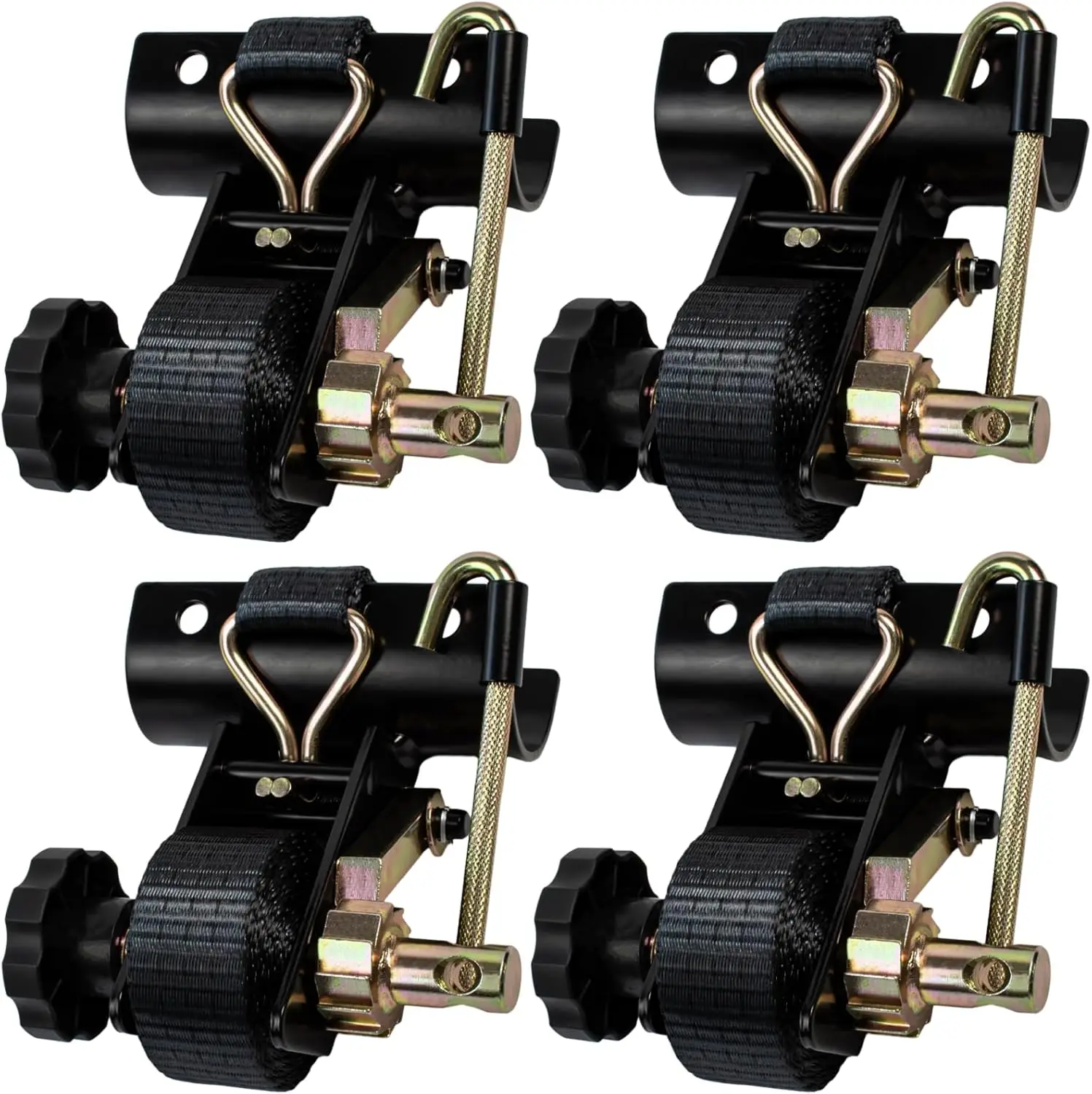 4-Pack Retractable Ratchet Tie Down Straps with J-Hook for Ladder Rack, 500 lbs Load Capacity, 1.5" Wide x 7.5' Long
4-Pack Retractable Ratchet Tie Down Straps with J-Hook for Ladder Rack, 500 lbs Load Capacity, 1.5" Wide x 7.5' Long