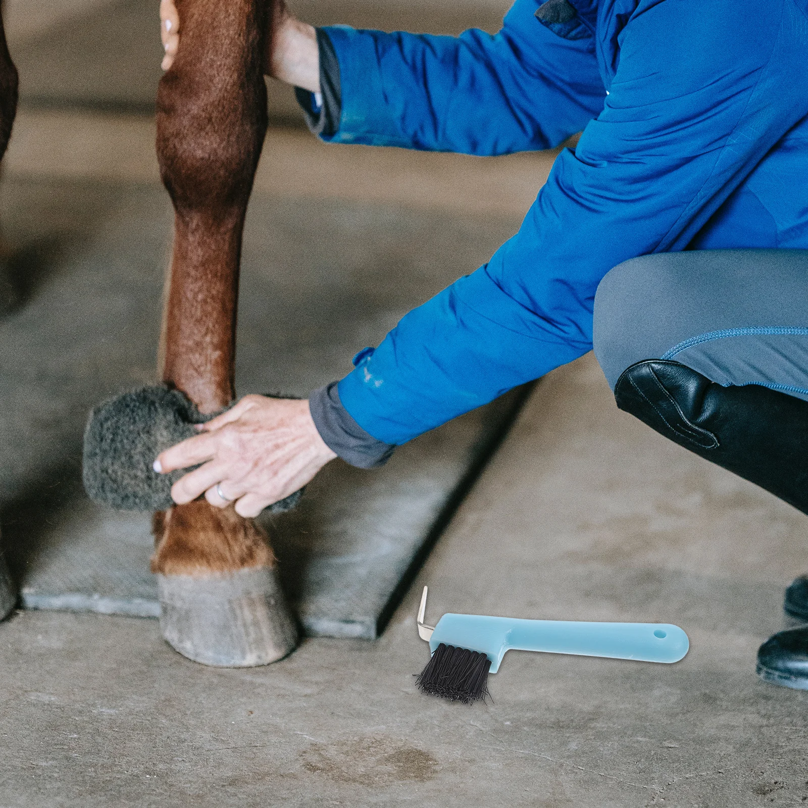 Надежный набор инструментов для ухода за лошадьми: щетка и щепка для копыт с рукояткой, устойчивой к погодным условиям, для чистки лошадей
Надежный набор инструментов для ухода за лошадьми: щетка и щепка для копыт с рукояткой, устойчивой к погодным условиям, для чистки лошадей
