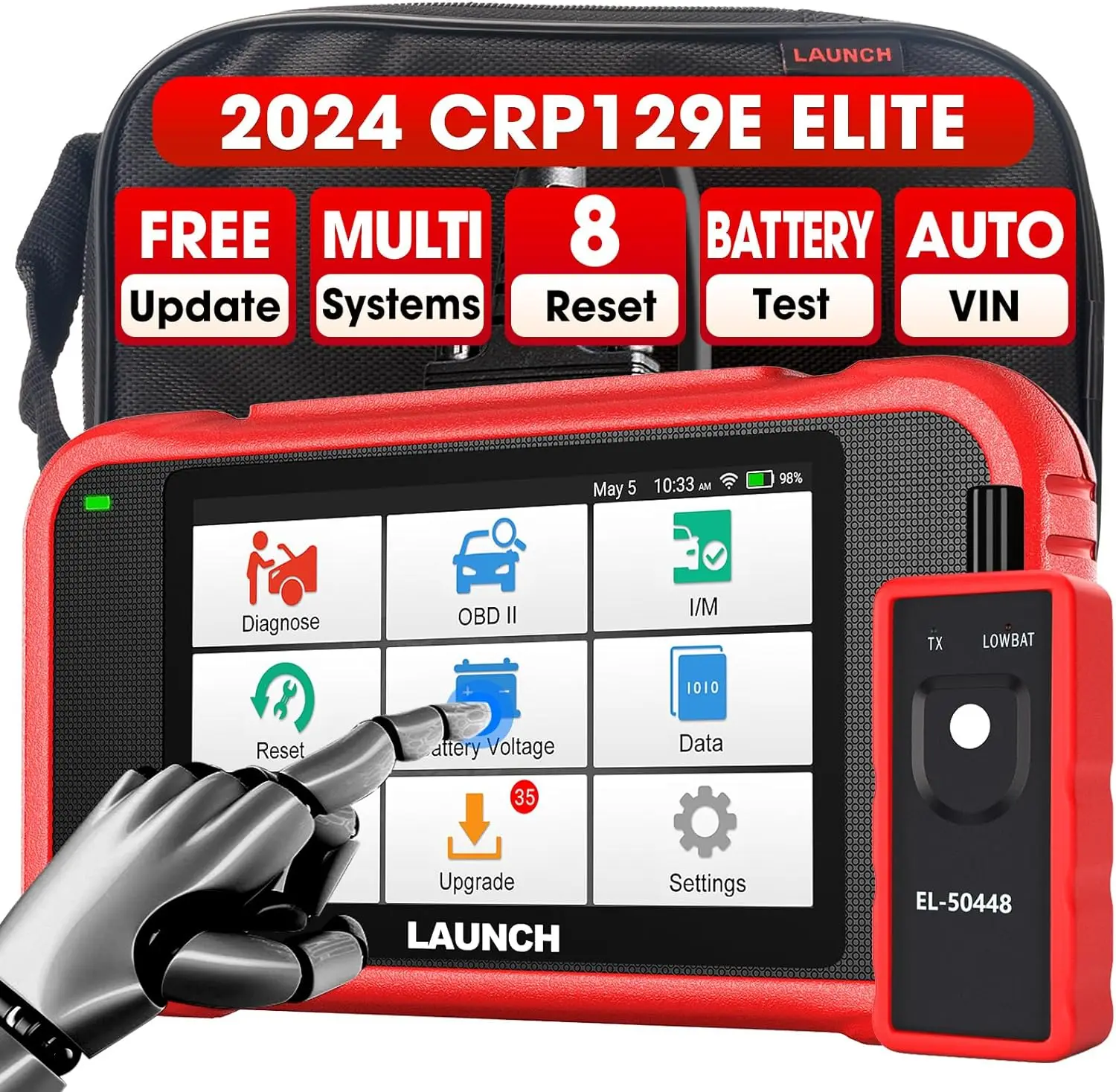 Launch CRP129E Elite Vehicle Diagnostic Tool Car OBD2 Scanner with 8 Special Service Auto Engine Analyzer Lifetime Free
Launch CRP129E Elite Vehicle Diagnostic Tool Car OBD2 Scanner with 8 Special Service Auto Engine Analyzer Lifetime Free