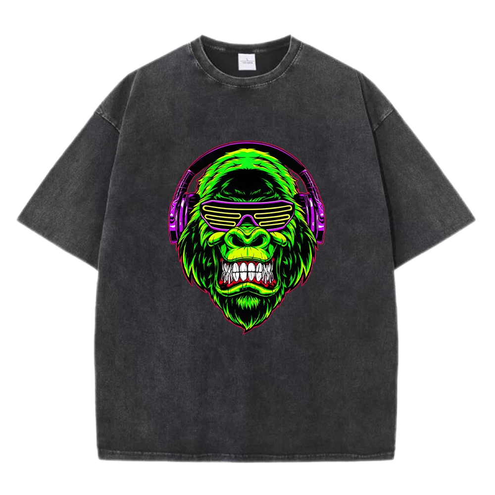 Wild Music Gorilla Print Men Washed T-Shirts Casual Cotton O-Neck Soft Short Sleeve Summer Oversized Clothes Male T Shirt
Wild Music Gorilla Print Men Washed T-Shirts Casual Cotton O-Neck Soft Short Sleeve Summer Oversized Clothes Male T Shirt