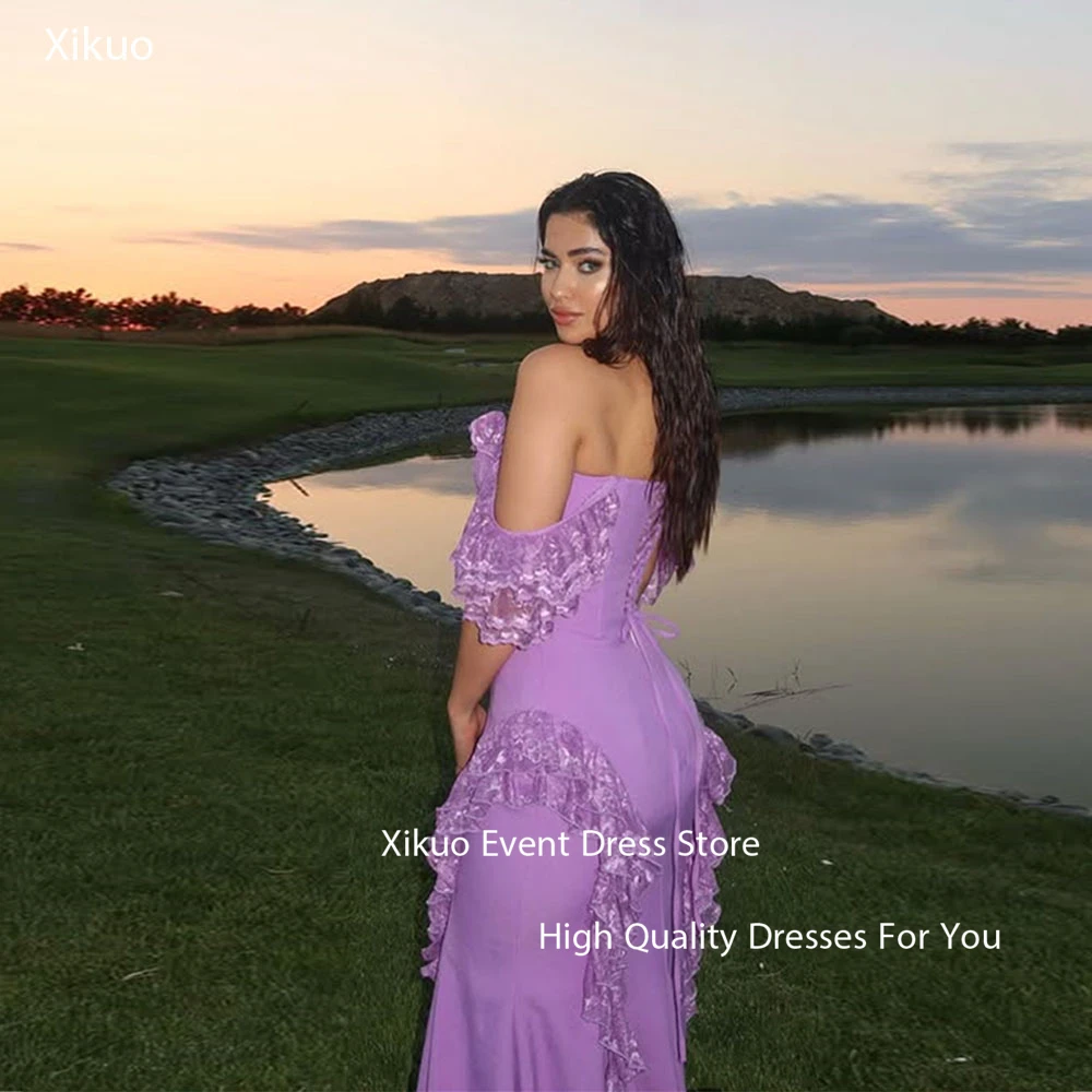 Xikuo Graceful Purple Satin Prom Gowns Mermaid Ruched Party Vestidos Para Eventos Strapless Pleated Evening Dresses Customized
Xikuo Graceful Purple Satin Prom Gowns Mermaid Ruched Party Vestidos Para Eventos Strapless Pleated Evening Dresses Customized