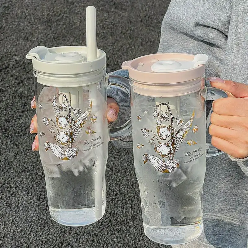 High Capacity Transparent Glass Cup with Handle for Women Ice King Cup Heat Resistant with Lid Mega Size Water Cup Modern Sim...
High Capacity Transparent Glass Cup with Handle for Women Ice King Cup Heat Resistant with Lid Mega Size Water Cup Modern Sim...