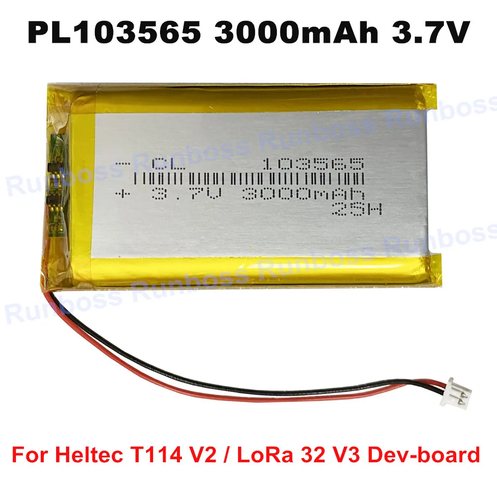 1-10PCS 3.7V Lipo 3000Mah PL103665 Lithium Battery Li Polymer Batteries for Heltec T114 V2 LoRa 32 V3 Dev-board LoRa Node
1-10PCS 3.7V Lipo 3000Mah PL103665 Lithium Battery Li Polymer Batteries for Heltec T114 V2 LoRa 32 V3 Dev-board LoRa Node