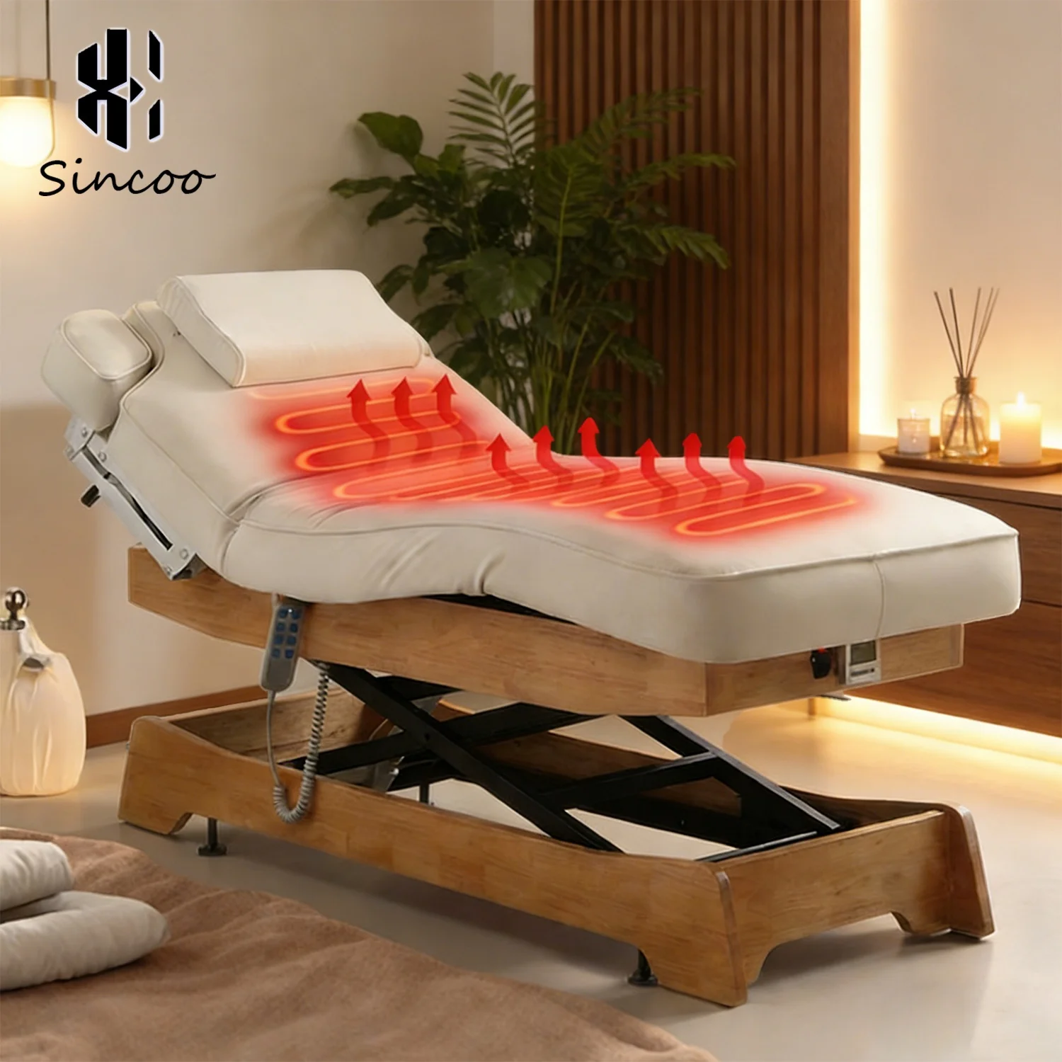 High End Wooden Base Beauty Salon Electric Heating Massage Facial Bed 3 Motors with Massage Function SPA Eyelash Beauty Bed
High End Wooden Base Beauty Salon Electric Heating Massage Facial Bed 3 Motors with Massage Function SPA Eyelash Beauty Bed