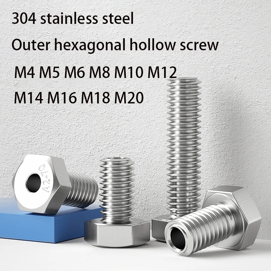304 Stainless Steel Hollow Screw Special External Hexagonal Bolt Mask Machine Through Hole Screw M4-M20
304 Stainless Steel Hollow Screw Special External Hexagonal Bolt Mask Machine Through Hole Screw M4-M20