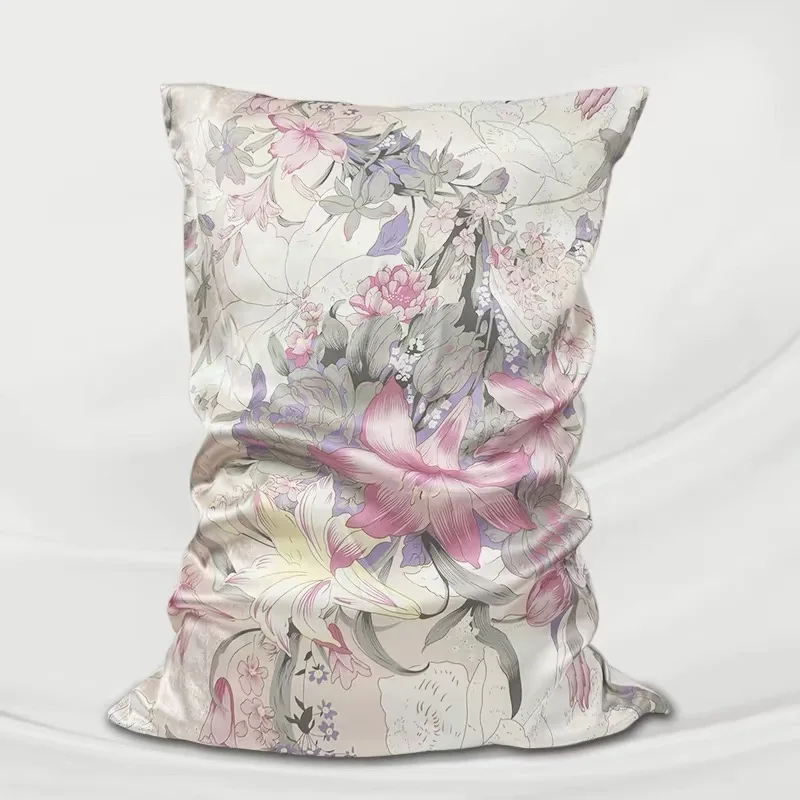 100% Natural Mulberry Silk Pillowcase with Washed Cotton Flower Garden Printed Silk Pillow Case for Gift Luxury Bedding
100% Natural Mulberry Silk Pillowcase with Washed Cotton Flower Garden Printed Silk Pillow Case for Gift Luxury Bedding