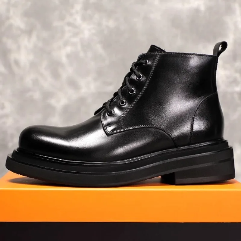 Luxury Fashion Cowhide Chelsea Boots Men's Autumn Winter Shoes Male Genuine Leather Thick Sole Casual Ankle Motorcycle Boots
Luxury Fashion Cowhide Chelsea Boots Men's Autumn Winter Shoes Male Genuine Leather Thick Sole Casual Ankle Motorcycle Boots