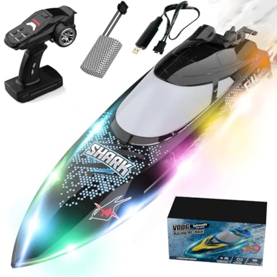 Remote Control Boats 30KPH Fast Speed Racing Boat with 7 LED Light Modes for Adults Teen Pools Lakes Water Play Water Cooling P
Remote Control Boats 30KPH Fast Speed Racing Boat with 7 LED Light Modes for Adults Teen Pools Lakes Water Play Water Cooling P
