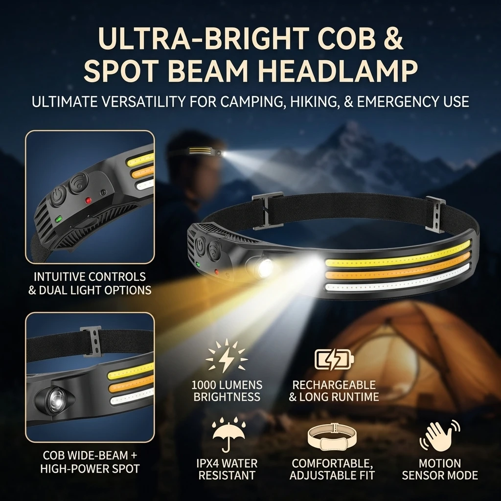 USB Rechargeable LED Sensor Headlamp XPE+COB Headlight Led Head Torch Camping Search Light Head Flashlight for Fishing Lantern
USB Rechargeable LED Sensor Headlamp XPE+COB Headlight Led Head Torch Camping Search Light Head Flashlight for Fishing Lantern