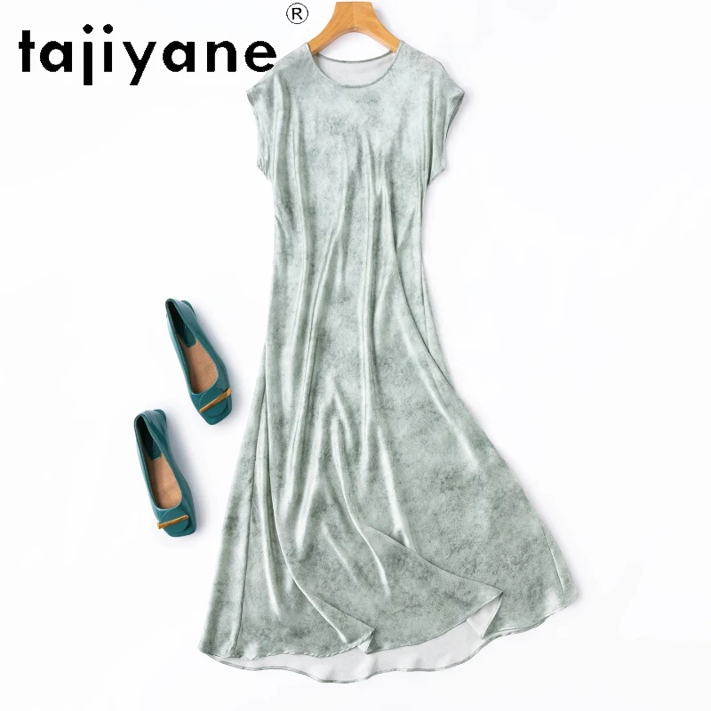 TAJIYANE 19MM 93% Real Mulberry Silk Dresses for Women Elegant Green Midi Dress Casual O-Neck Frocks Woman Clothes 2026 vestidos
TAJIYANE 19MM 93% Real Mulberry Silk Dresses for Women Elegant Green Midi Dress Casual O-Neck Frocks Woman Clothes 2026 vestidos