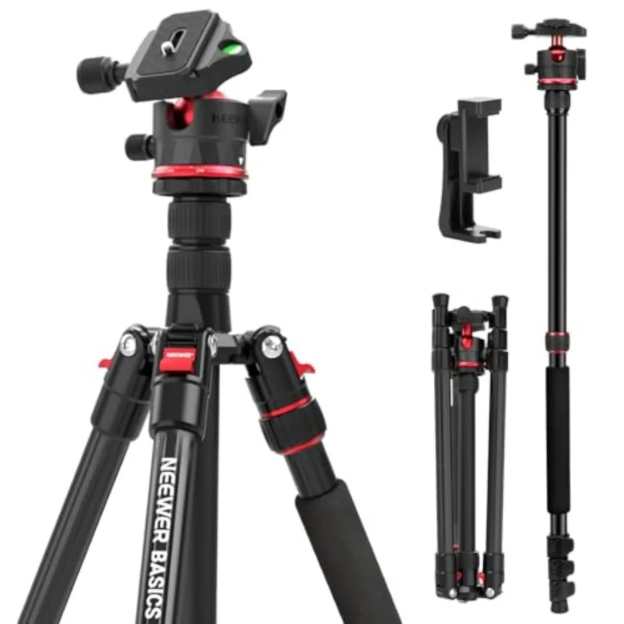 Basics 72"/ 182 cm Travel Tripod Monopod for Camera, Compact Lightweight Portable Video Recording Stand, Arca Type Ball Head, C
Basics 72"/ 182 cm Travel Tripod Monopod for Camera, Compact Lightweight Portable Video Recording Stand, Arca Type Ball Head, C