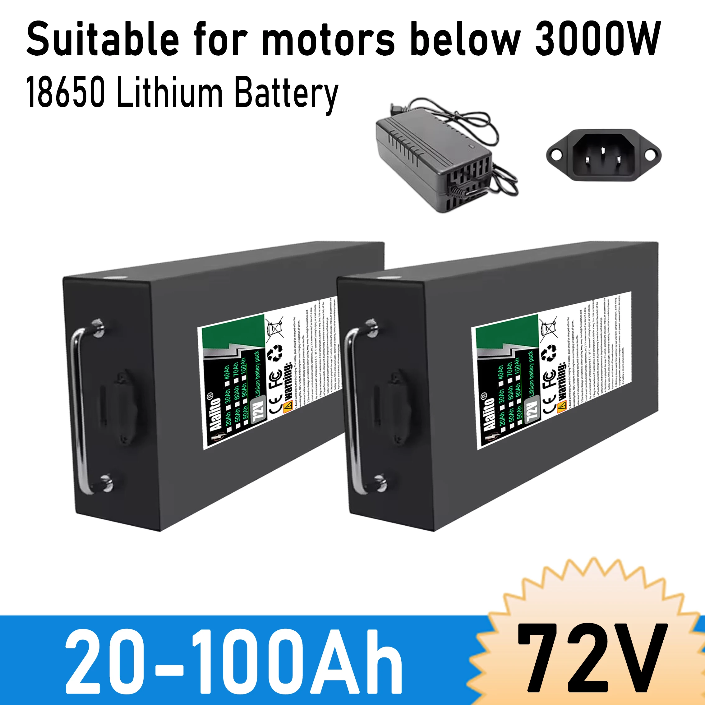 For Harley electric vehicle batteries, 18650 lithium battery pack, for equipment motors below 3000W, 72V 100Ah
For Harley electric vehicle batteries, 18650 lithium battery pack, for equipment motors below 3000W, 72V 100Ah