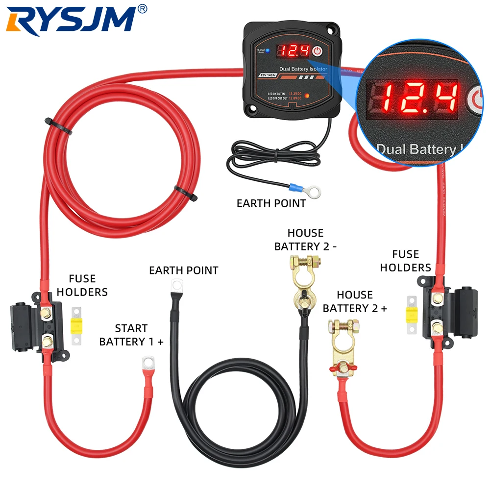 Smart Dual battery Isolator Kit With LED Voltage Display 12V 140 Amp Waterproof Car Sensitive Relay Kit For Car RV Truck Caravan
Smart Dual battery Isolator Kit With LED Voltage Display 12V 140 Amp Waterproof Car Sensitive Relay Kit For Car RV Truck Caravan