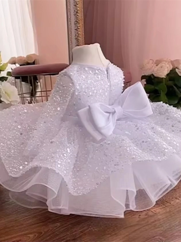 Puffy White Baby Toddler Princess Ball Gown Kids Newborn Party Pearls Tulle First Holy Communion Wedding Dresses Baptism Outfits
Puffy White Baby Toddler Princess Ball Gown Kids Newborn Party Pearls Tulle First Holy Communion Wedding Dresses Baptism Outfits