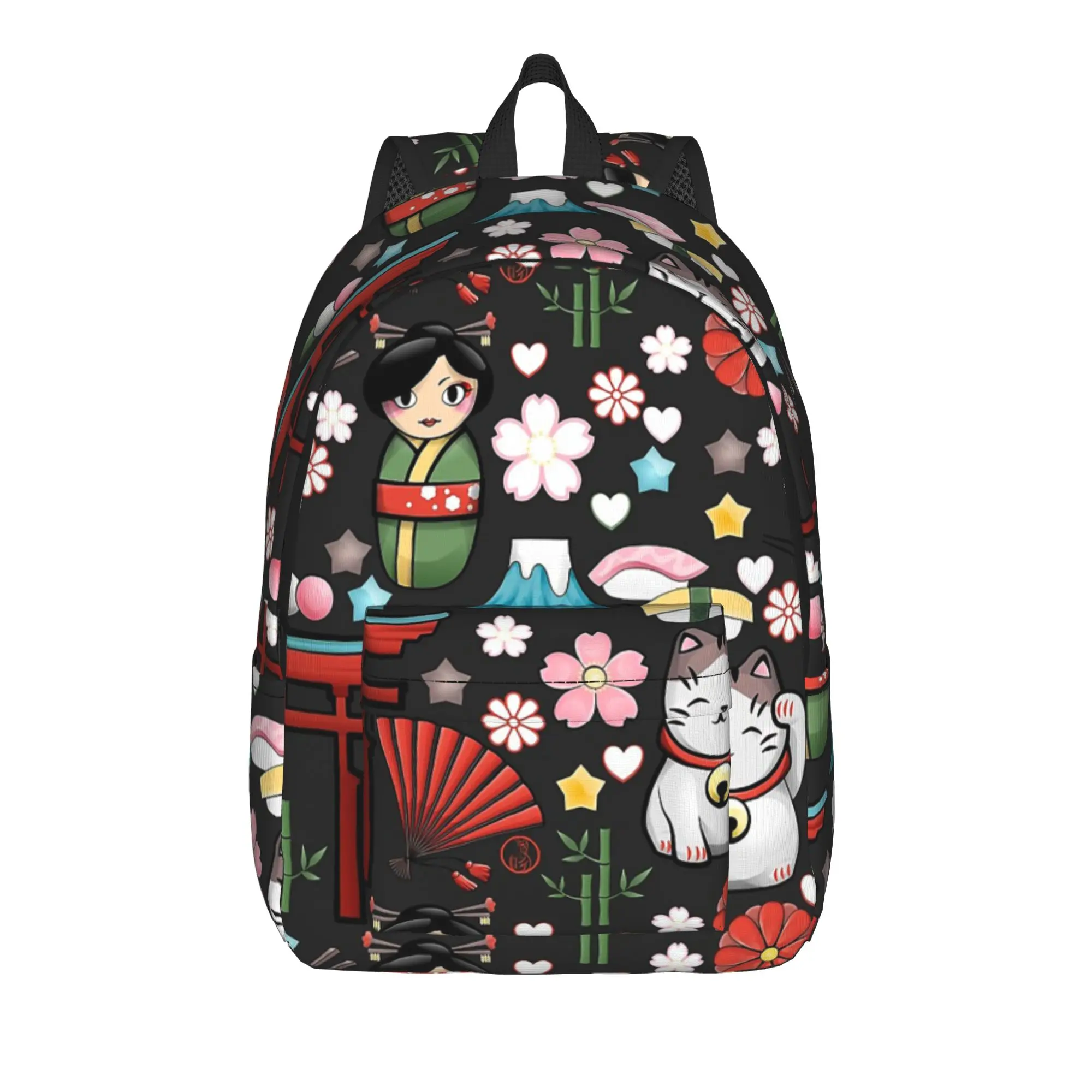 Maneki Cat Classical Backpack with Pocket Student Work Kokeshi Japanese Doll Daypack for Men Women Laptop Computer Shoulder Bag
Maneki Cat Classical Backpack with Pocket Student Work Kokeshi Japanese Doll Daypack for Men Women Laptop Computer Shoulder Bag