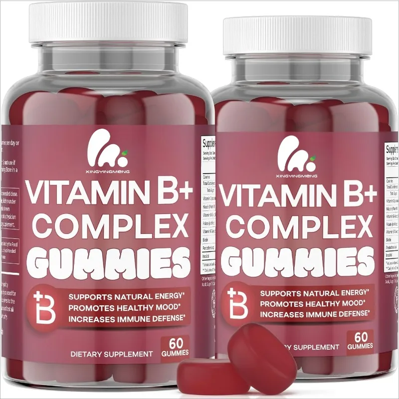 Vitamin B complex gummies, containing vitamins B3, B6, and B12, biotin, folate, and vitamin C, gluten free, vegan
Vitamin B complex gummies, containing vitamins B3, B6, and B12, biotin, folate, and vitamin C, gluten free, vegan