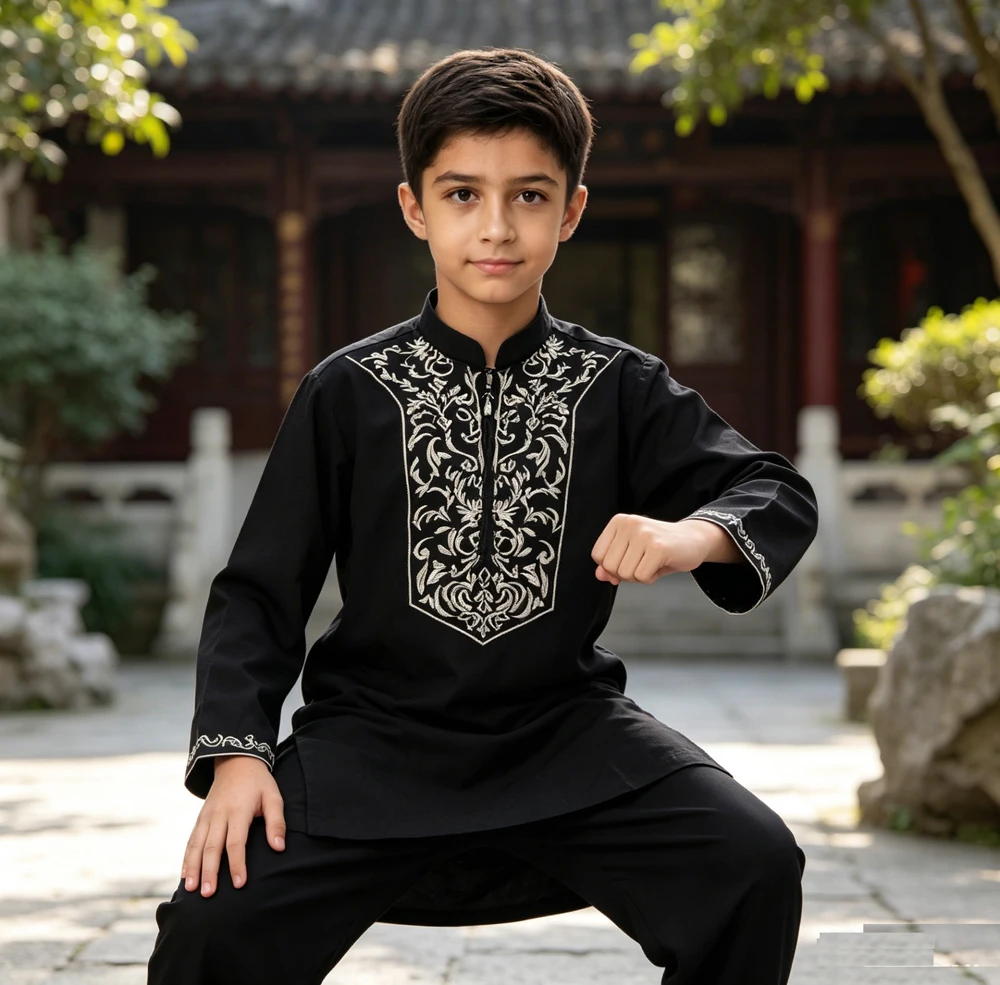 Eid 2PCS Kids Boys Muslim Embroidery Tops And Pants Sets Turkey Kaftan Jubba Thobe Arabic Robe Dishdasha Traditional Islam Dress
Eid 2PCS Kids Boys Muslim Embroidery Tops And Pants Sets Turkey Kaftan Jubba Thobe Arabic Robe Dishdasha Traditional Islam Dress