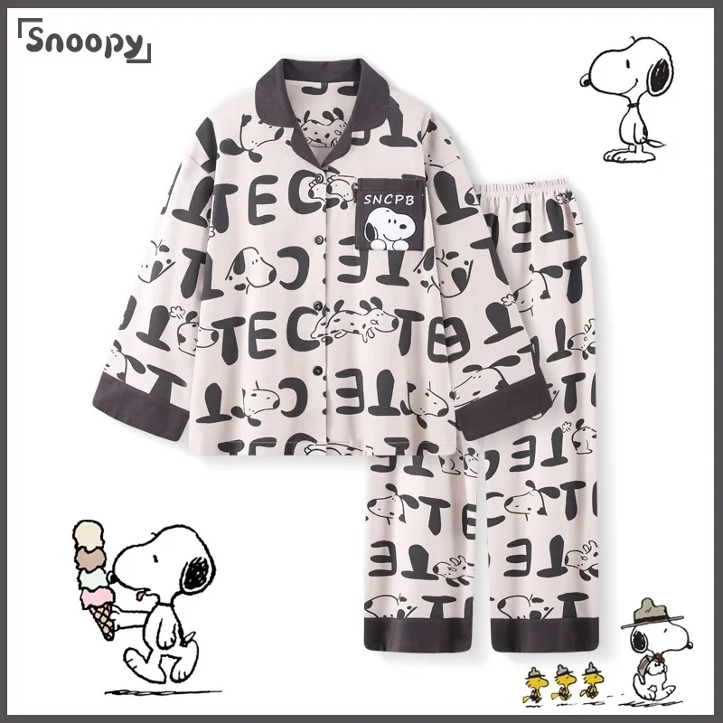 Snoopy couple pajamas for women in spring, autumn and winter cartoon cute cotton long sleeve trousers men's home clothes summer
Snoopy couple pajamas for women in spring, autumn and winter cartoon cute cotton long sleeve trousers men's home clothes summer