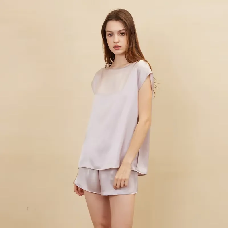 100% Mulberry Silk Two Pieces Sleeveless Short Pajamas Set Summer Casual Heavy Silk Vest Pajama Ladies Tank Top Shorts Nightwear
100% Mulberry Silk Two Pieces Sleeveless Short Pajamas Set Summer Casual Heavy Silk Vest Pajama Ladies Tank Top Shorts Nightwear