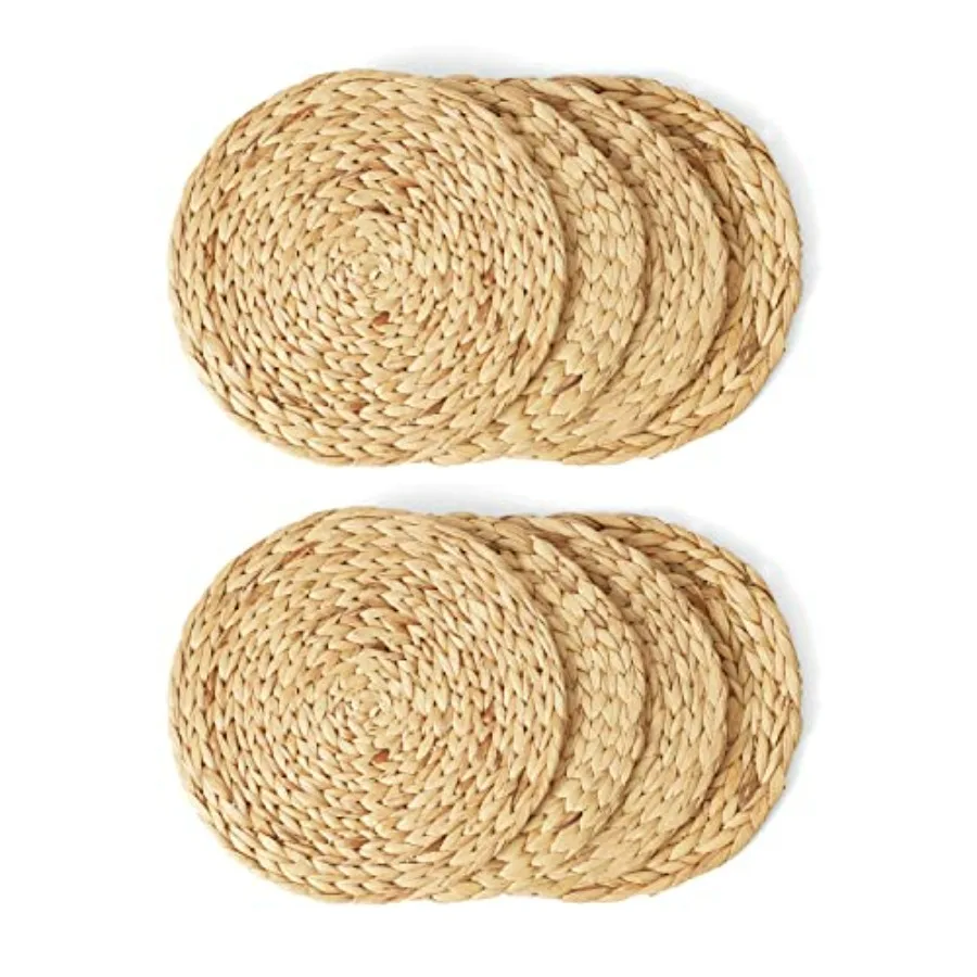 Artera Round Woven Placemats Set of 8 Natural Wicker Water Hyacinth Straw Braided Heat Resistant Non-Slip Weave Handmade 11.8 R
Artera Round Woven Placemats Set of 8 Natural Wicker Water Hyacinth Straw Braided Heat Resistant Non-Slip Weave Handmade 11.8 R