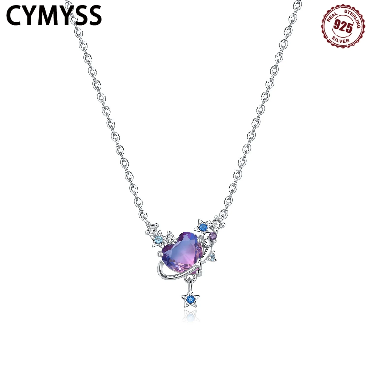 CYMYSS 925 Sterling Silver heart-shaped Planet Necklace women's Simple Original Pendant Collarbone chain, Party Jewelry
CYMYSS 925 Sterling Silver heart-shaped Planet Necklace women's Simple Original Pendant Collarbone chain, Party Jewelry