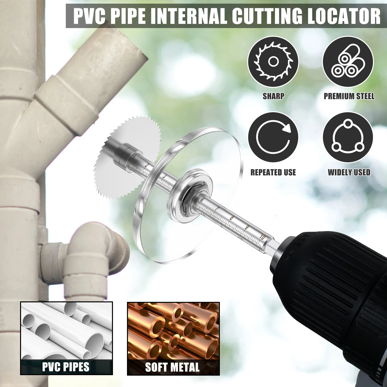 Инструмент для резки труб из ПВХ с 6 лезвиями и регулируемой направляющей для глубины, набор сантехнических внутренних пластиковых труборез из мягкого металла
Инструмент для резки труб из ПВХ с 6 лезвиями и регулируемой направляющей для глубины, набор сантехнических внутренних пластиковых труборез из мягкого металла