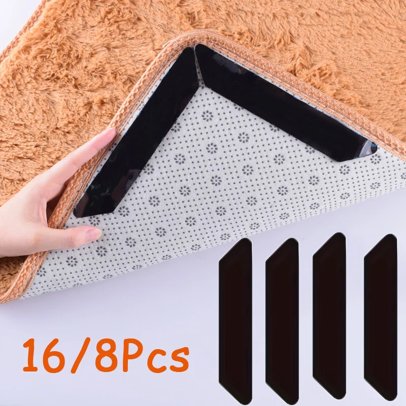 16/8pcs Carpet Non-slip Sticker Reusable Washable Anti Curling Carpet Patch Fixed Stickers Floor Rug Mat Tape Gripper Corner Pad
16/8pcs Carpet Non-slip Sticker Reusable Washable Anti Curling Carpet Patch Fixed Stickers Floor Rug Mat Tape Gripper Corner Pad