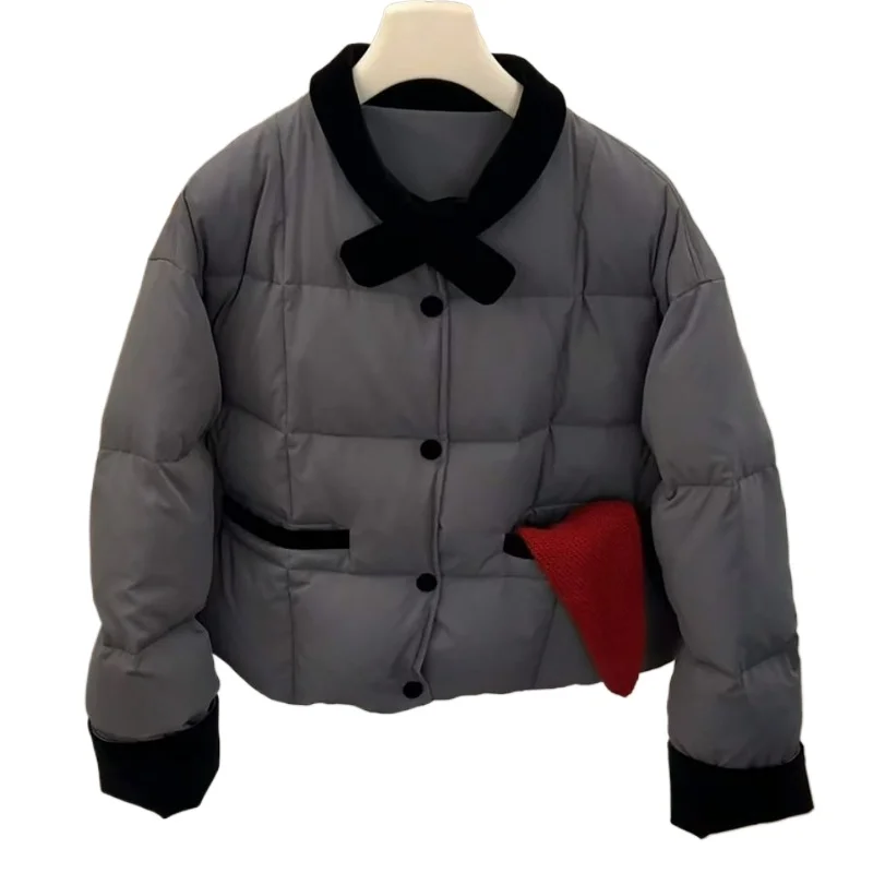 2026 Winter New Style Warm Short Cotton-padded Coats for Women Korean-style Color-blocking Lapel Cotton-padded Coat for Women
2026 Winter New Style Warm Short Cotton-padded Coats for Women Korean-style Color-blocking Lapel Cotton-padded Coat for Women