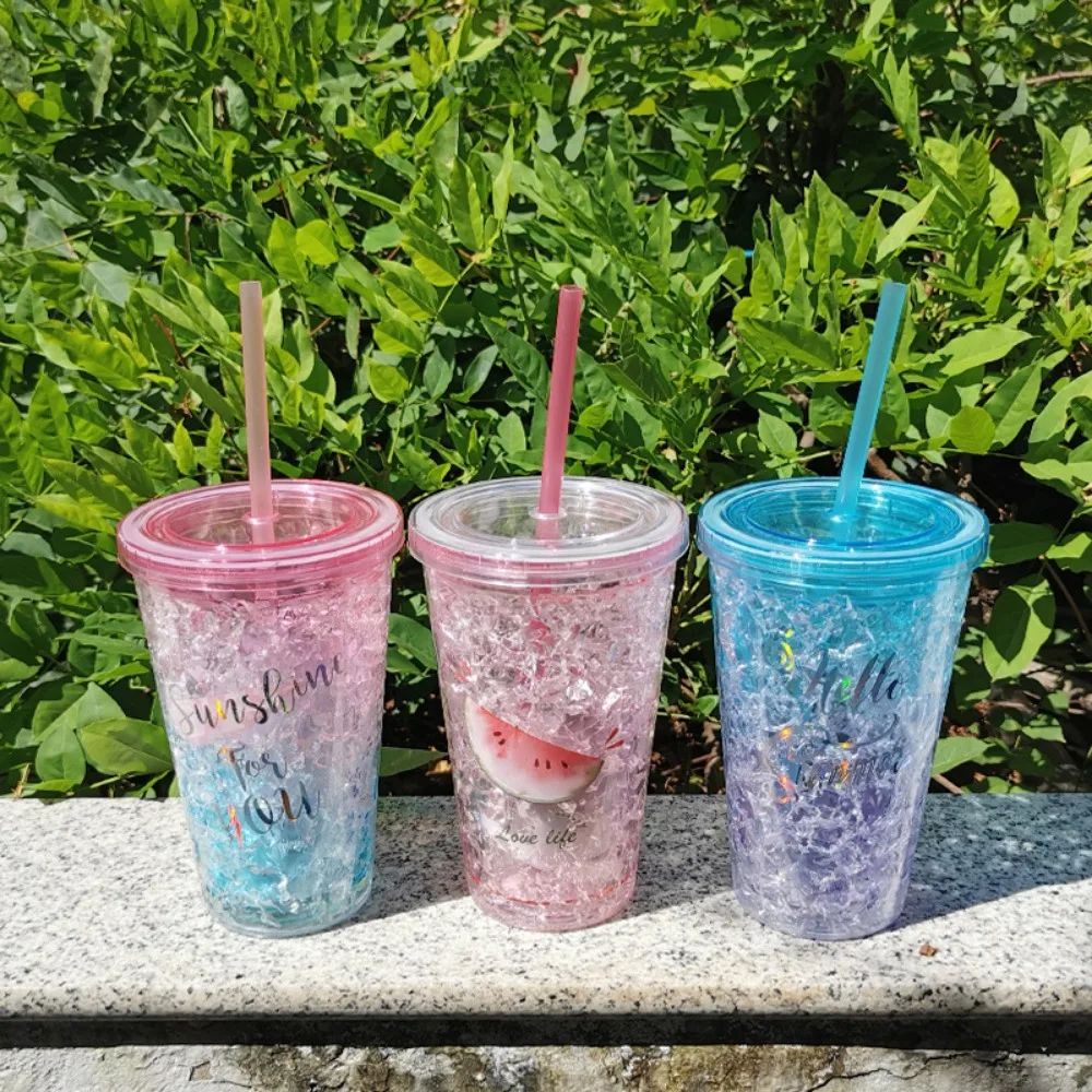 Summer double-layer plastic ice gel cup, straw cold drinking cup, 450ml drinking cup
Summer double-layer plastic ice gel cup, straw cold drinking cup, 450ml drinking cup