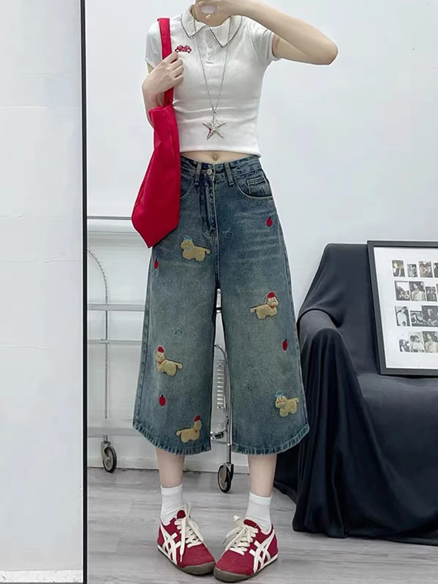 plus Size American Style Embroidered 7/8 Length Jeans Women Summer Loose High Waist Slim Straight Wide Leg Mid-Length Pants
plus Size American Style Embroidered 7/8 Length Jeans Women Summer Loose High Waist Slim Straight Wide Leg Mid-Length Pants