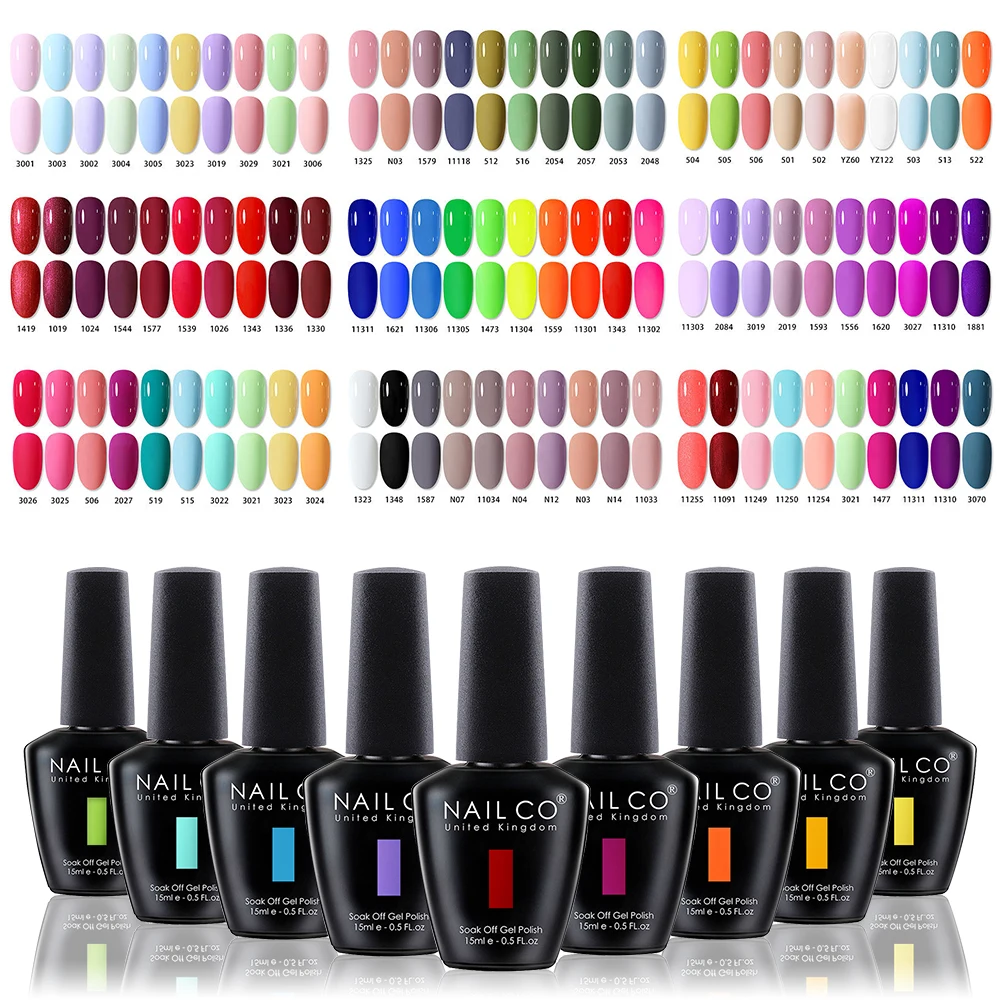 NAILCO 10Pcs/Set 15ml Nail Gel Polish Set Nail Art Semi Permanent Soak Off UV LED Gel Design Kit For Nails Decoration Manicure
NAILCO 10Pcs/Set 15ml Nail Gel Polish Set Nail Art Semi Permanent Soak Off UV LED Gel Design Kit For Nails Decoration Manicure