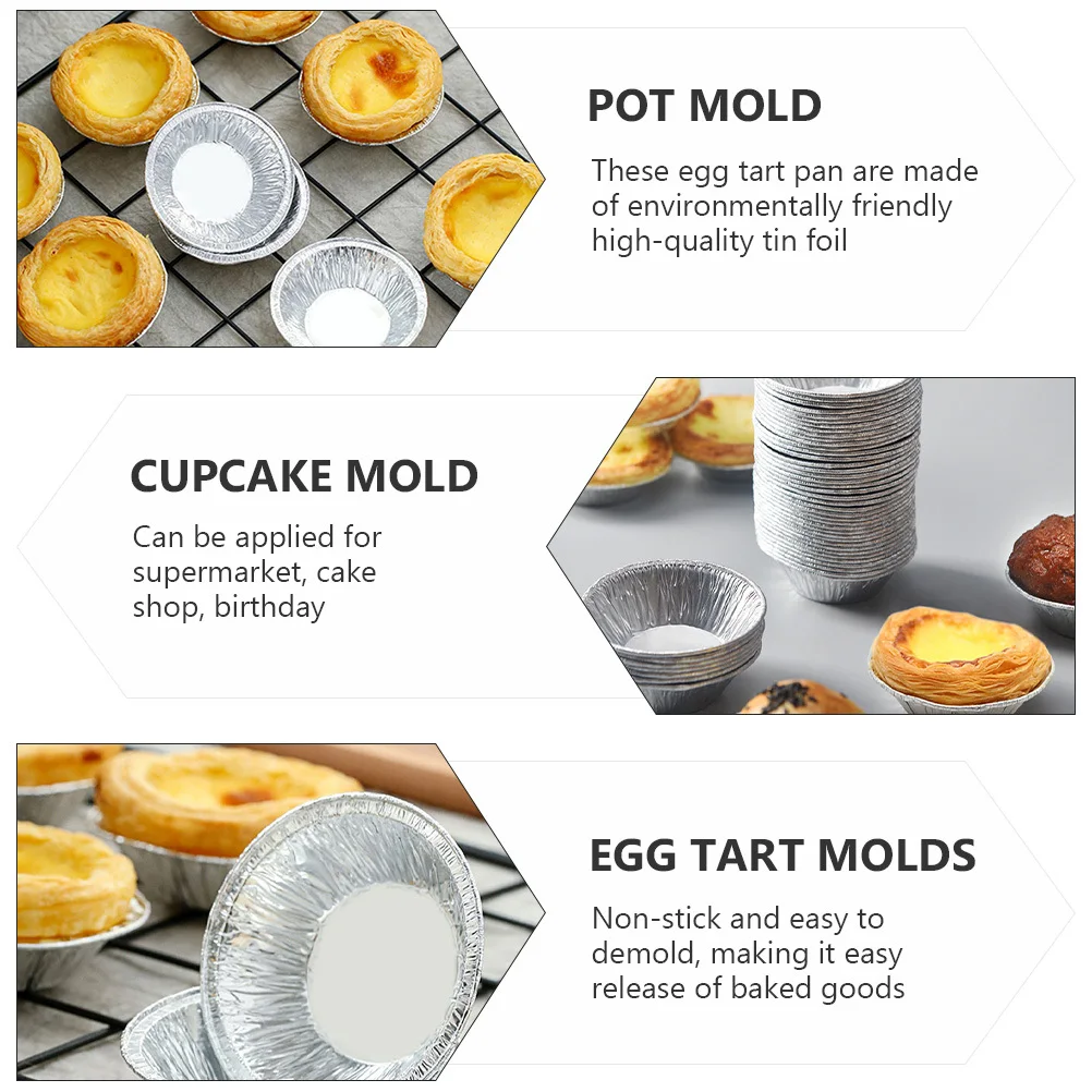Egg Tart Mold Round Baking Pan Cooking Utensils Cupcake Tarts Cups Tin Foil Dessert Muffin
Egg Tart Mold Round Baking Pan Cooking Utensils Cupcake Tarts Cups Tin Foil Dessert Muffin