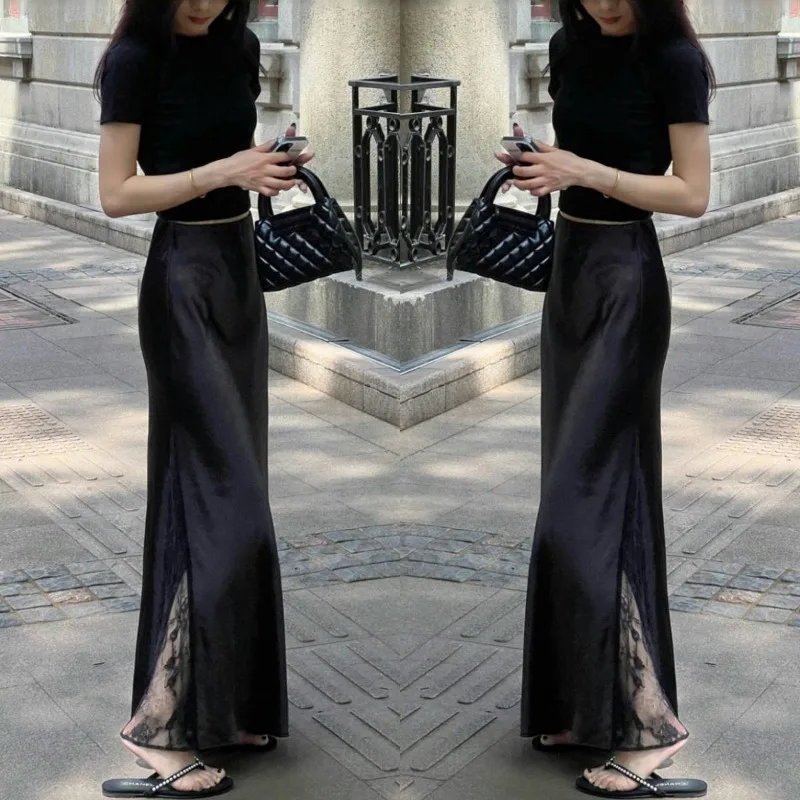 Solid Lace Splicing Women Half Skirt Spring Summer High Waist Slimming Fashion Elegant Commute Style Women Half Body Skirt
Solid Lace Splicing Women Half Skirt Spring Summer High Waist Slimming Fashion Elegant Commute Style Women Half Body Skirt