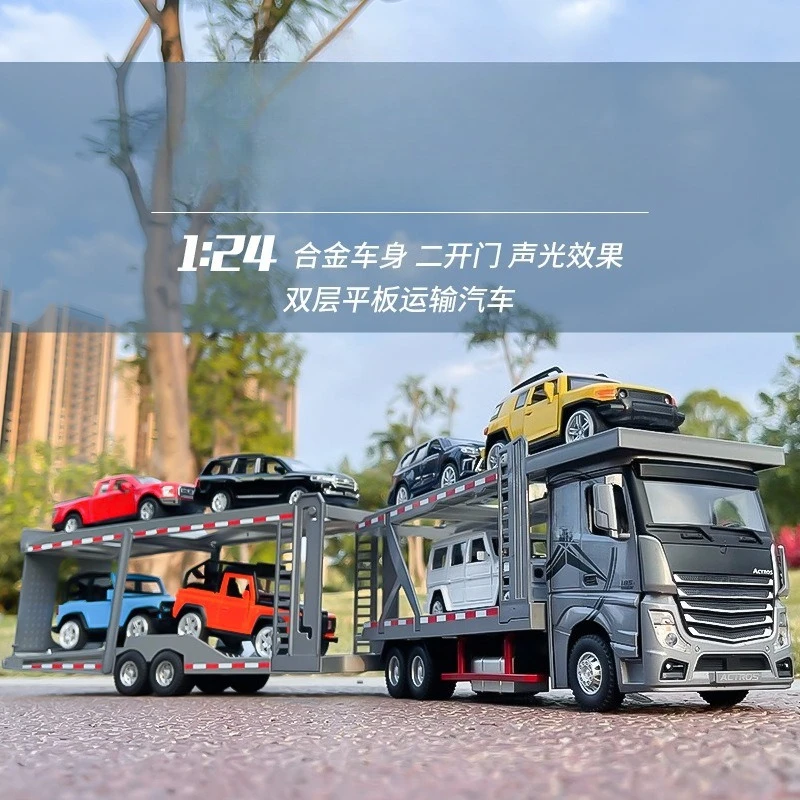 1:24 Truck Double layered flatbed transport vehicle alloy model toy gifts
1:24 Truck Double layered flatbed transport vehicle alloy model toy gifts