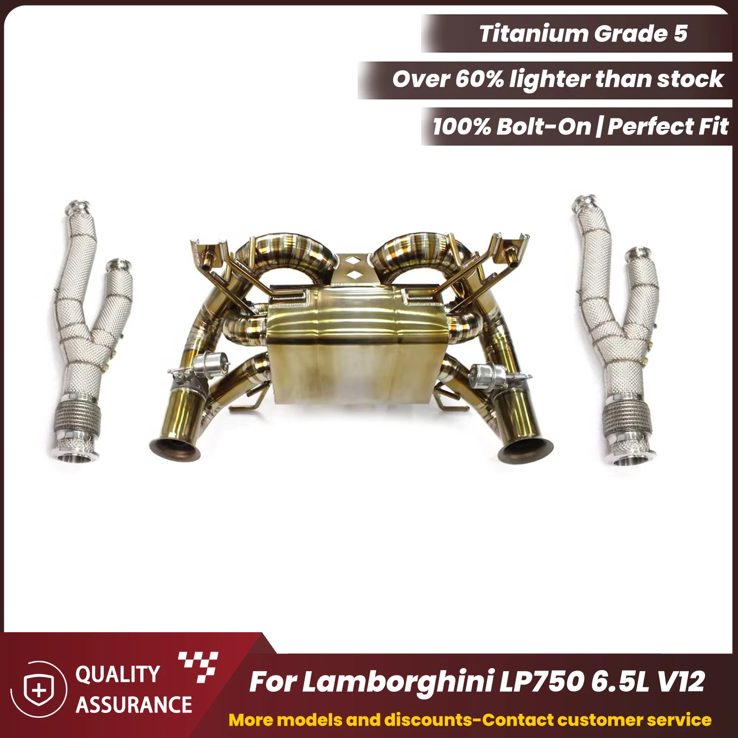 Titanium Catback with Stainless Downpipe ECCF for Lamborghini LP750 6.5L V12 Race Sound Plug & Play OEM Warranty Friendly
Titanium Catback with Stainless Downpipe ECCF for Lamborghini LP750 6.5L V12 Race Sound Plug & Play OEM Warranty Friendly