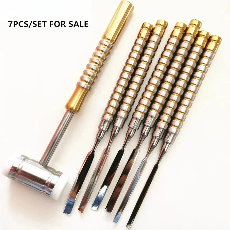 SET/7PCS Implants Instruments Tool Stainless Steel Chisel Periodontologys and Implantologys Bone Chisels
SET/7PCS Implants Instruments Tool Stainless Steel Chisel Periodontologys and Implantologys Bone Chisels