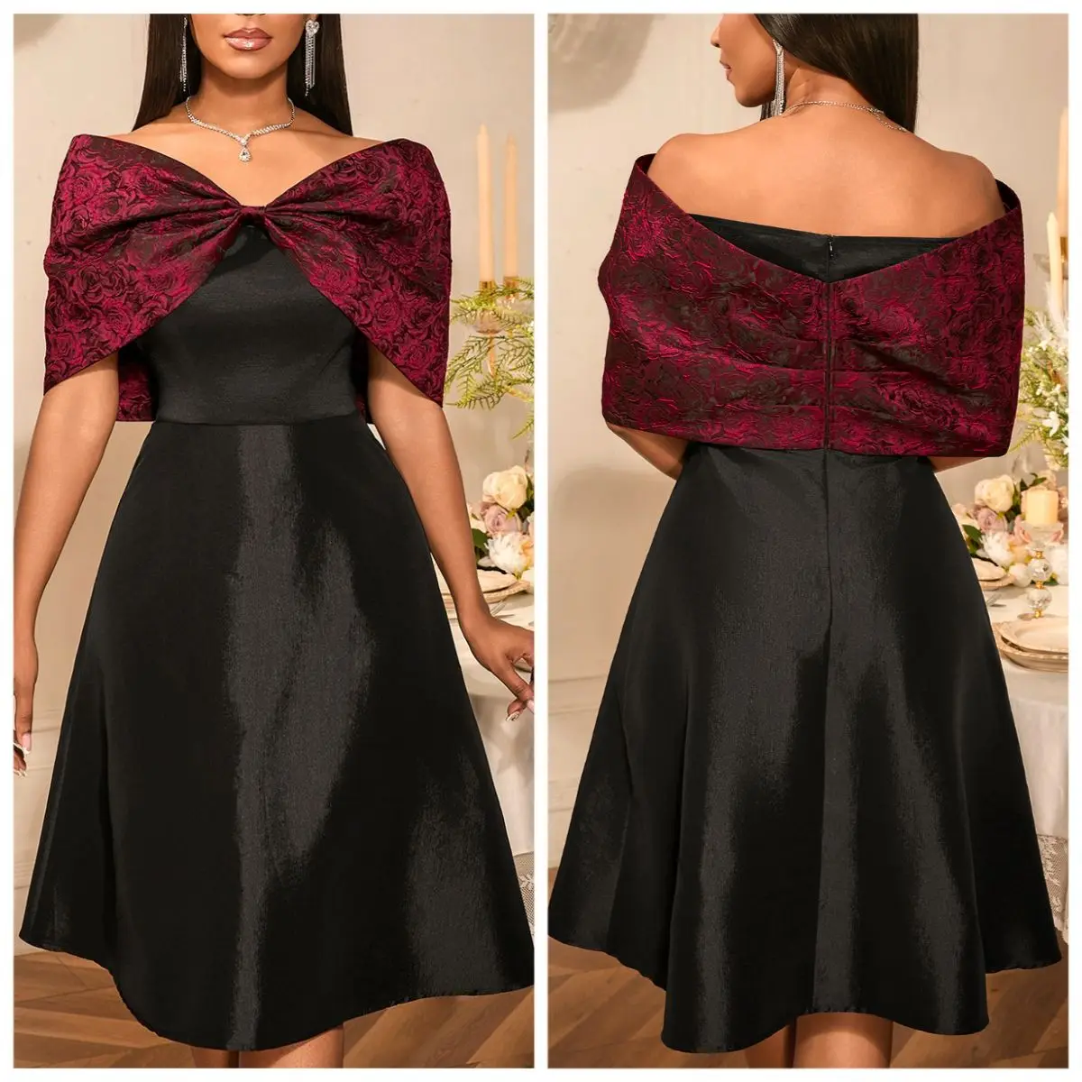African Women Off Shoulder A Line Party Dresses Bow Rose Jacquard Patchwork Slim Evening Cocktail Birthday Wedding Guest 2025
African Women Off Shoulder A Line Party Dresses Bow Rose Jacquard Patchwork Slim Evening Cocktail Birthday Wedding Guest 2025