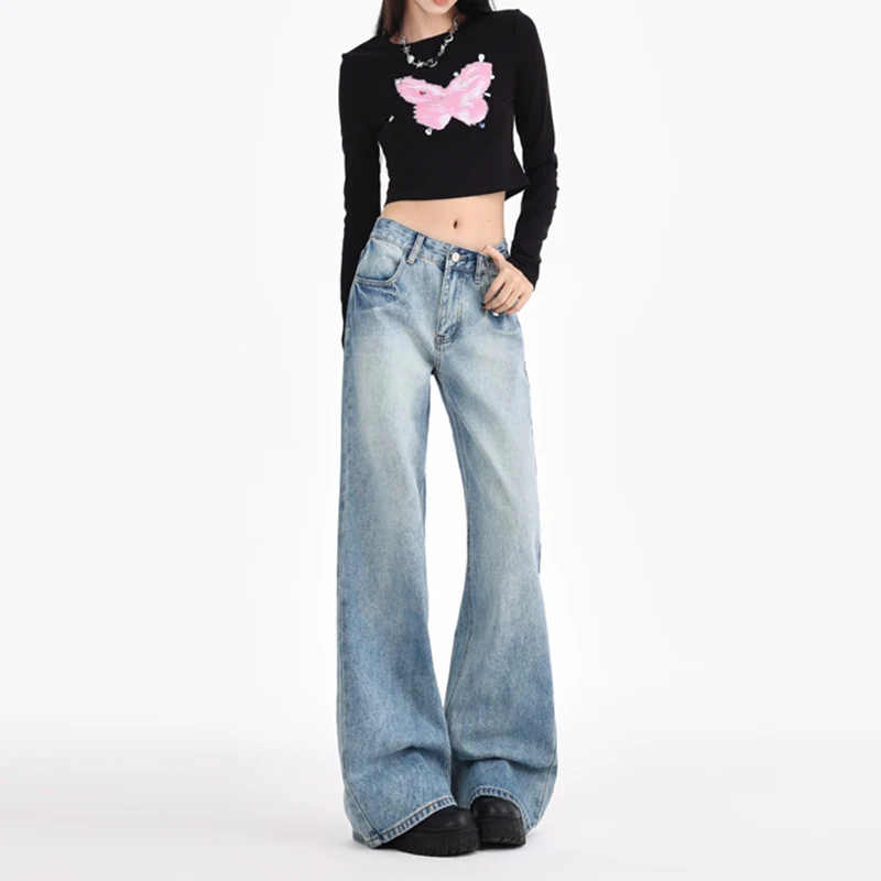 Jeans for Women Vintage Streetwear Baggy Denim Trousers Y2K Female Spring New High Waist Straight Leg Pants
Jeans for Women Vintage Streetwear Baggy Denim Trousers Y2K Female Spring New High Waist Straight Leg Pants