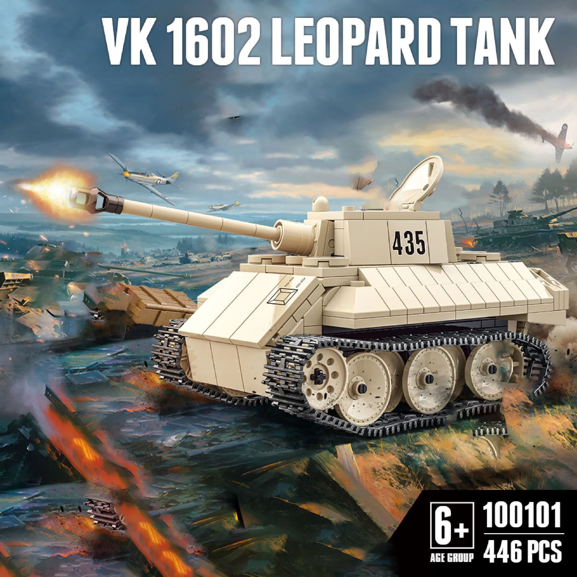 446PCS Military VK 1602 Leopard Tank Building Blocks Model Army Weapons Soldiers Collection Display Toy Gift for Boys Gift
446PCS Military VK 1602 Leopard Tank Building Blocks Model Army Weapons Soldiers Collection Display Toy Gift for Boys Gift