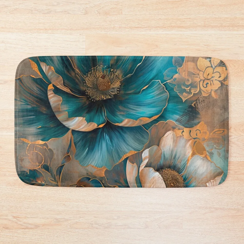 Golden Teal Peony Flower Painting Bath Mat Household Items Carpet In The Living Room Mat
Golden Teal Peony Flower Painting Bath Mat Household Items Carpet In The Living Room Mat