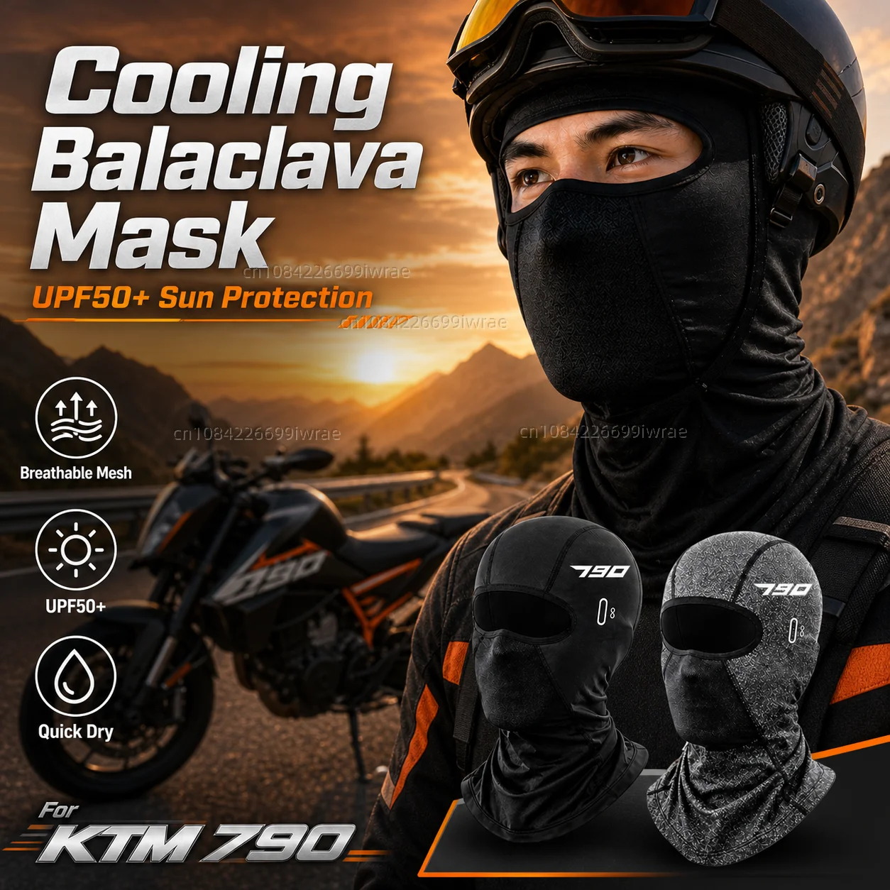 Cooling Motorcycle Balaclava Mask UPF50+ UV Protection Breathable Face Cover Summer For KTM 890 1090 1190 ADVENTURE / R 790
Cooling Motorcycle Balaclava Mask UPF50+ UV Protection Breathable Face Cover Summer For KTM 890 1090 1190 ADVENTURE / R 790