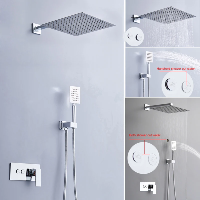 Luxury Wall Mounted Shower Mixer with Rainfall Head in Chrome Polished Stainless Steel - Adjustable 8' to 16' Bathroom Faucet 
Luxury Wall Mounted Shower Mixer with Rainfall Head in Chrome Polished Stainless Steel - Adjustable 8' to 16' Bathroom Faucet