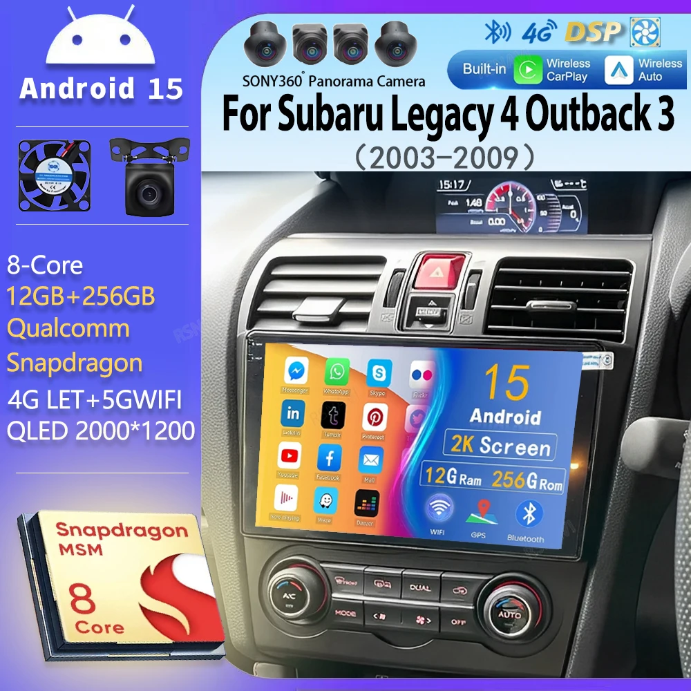 android 15 For Subaru Legacy 4 Outback 3 2003 - 2009 RHD 2K Wifi Android Car Radio Multimedia Video Player GPS stereo CarPlay 4G
android 15 For Subaru Legacy 4 Outback 3 2003 - 2009 RHD 2K Wifi Android Car Radio Multimedia Video Player GPS stereo CarPlay 4G