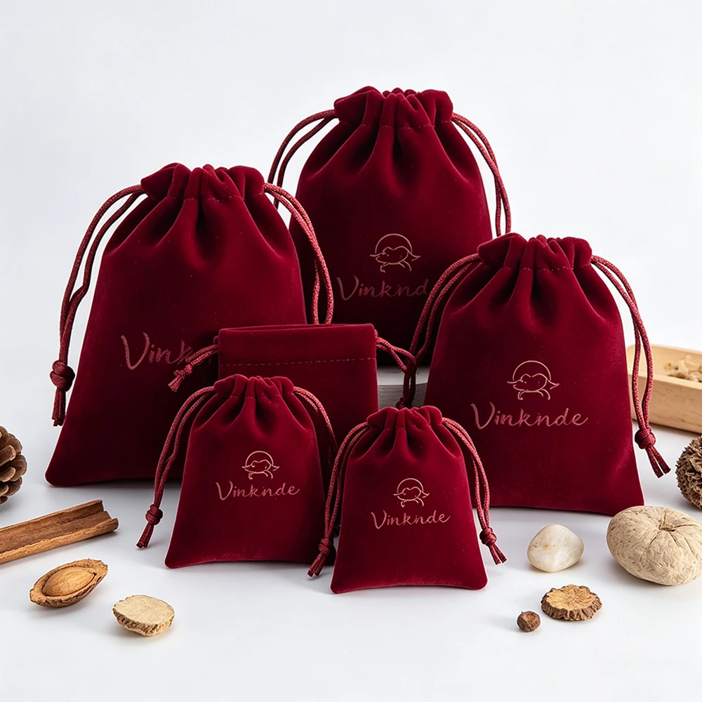 100Pcs Personalized Wine Red Velvet Drawstring Pouch Gift Jewelry Bag Bracelet Necklace Earrings Rings Oil Snack Package Storage
100Pcs Personalized Wine Red Velvet Drawstring Pouch Gift Jewelry Bag Bracelet Necklace Earrings Rings Oil Snack Package Storage