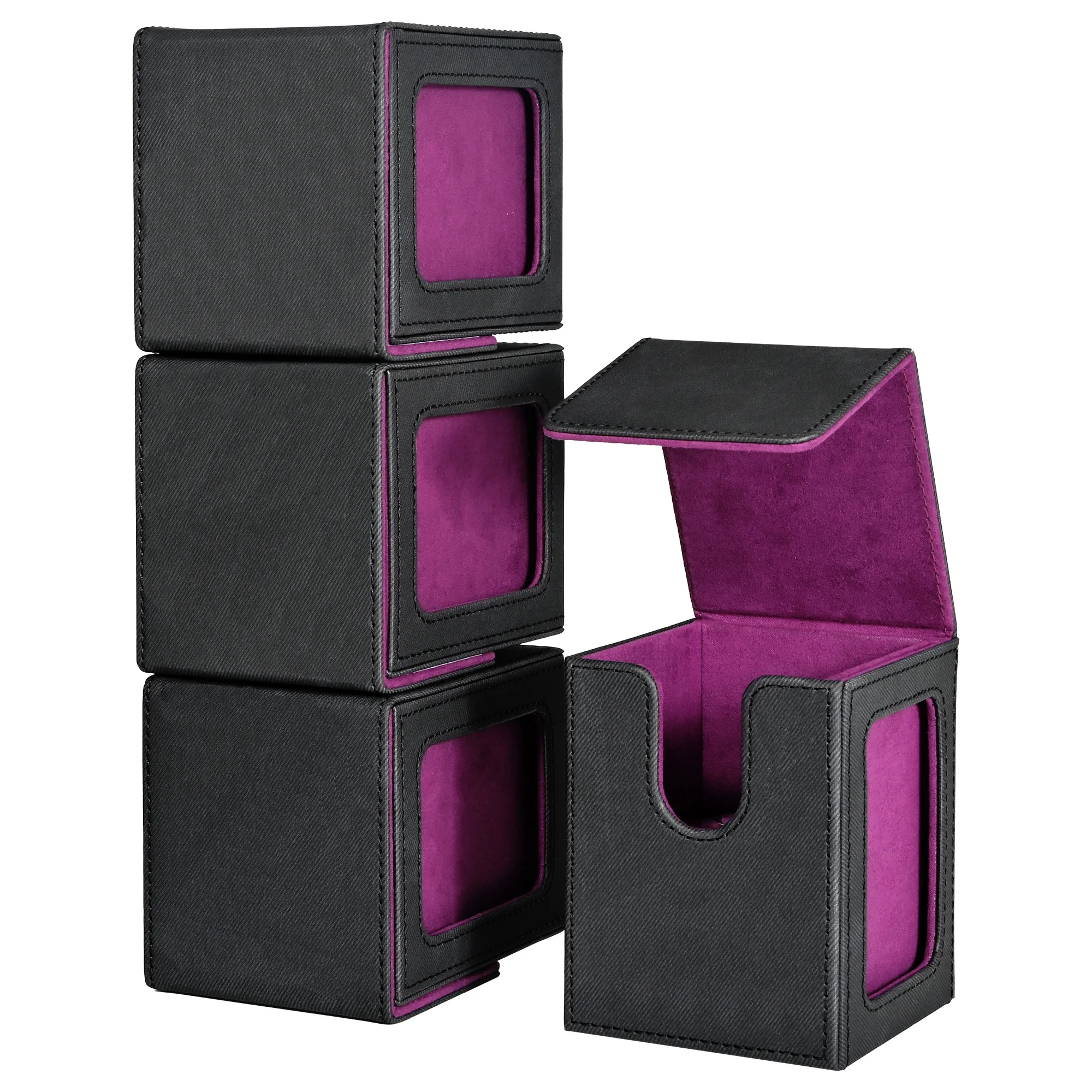 4 pack Card Deck Box with Display Window, Trading Card Storage Case, Holds 120+ Single Sleeved Cards, PU Leather Denim Card
4 pack Card Deck Box with Display Window, Trading Card Storage Case, Holds 120+ Single Sleeved Cards, PU Leather Denim Card